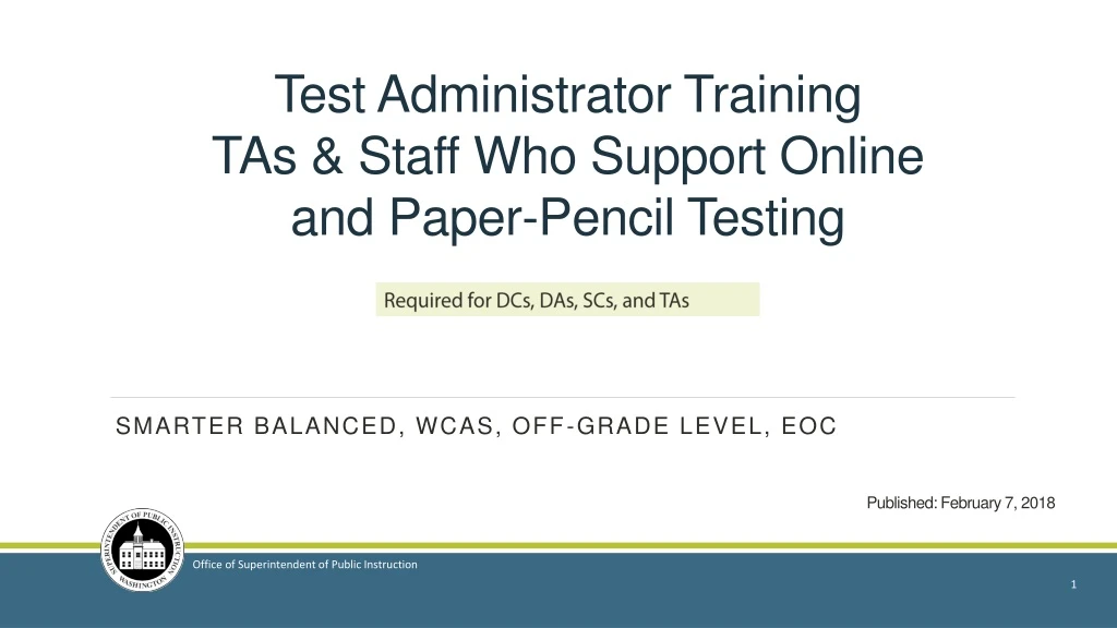 test administrator training tas staff who support online and paper pencil testing