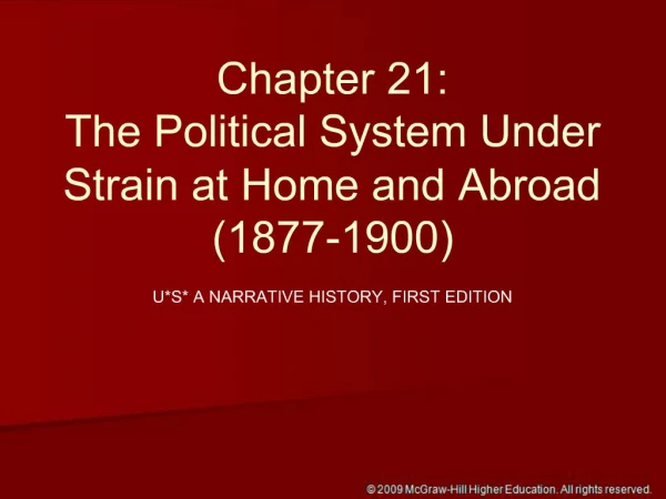 Chapter 21: The Political System Under Strain at Home and Abroad 1877-1900