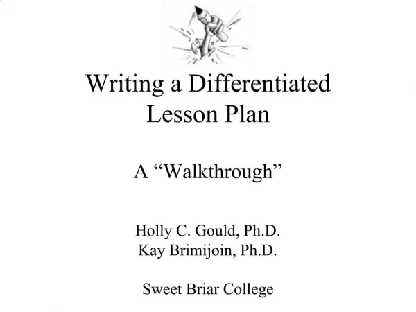 Writing a Differentiated Lesson Plan A Walkthrough