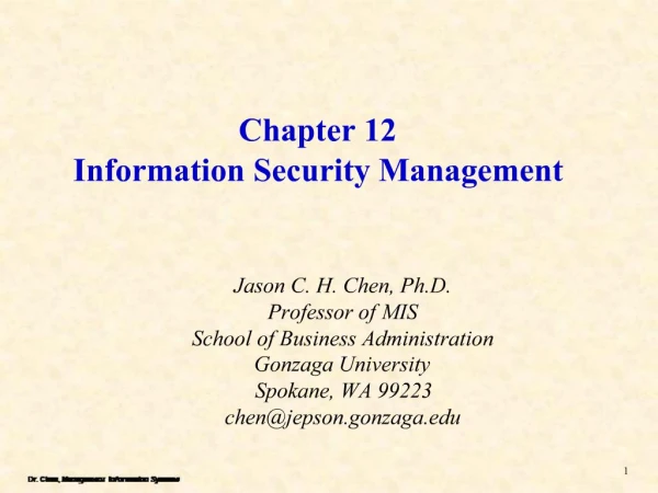 Chapter 12 Information Security Management