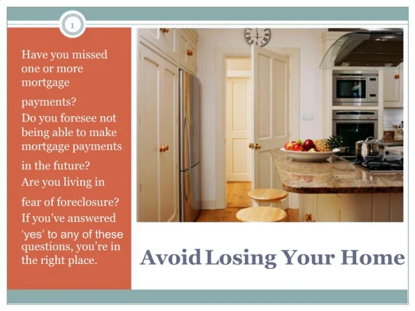 Avoid Losing Your Home