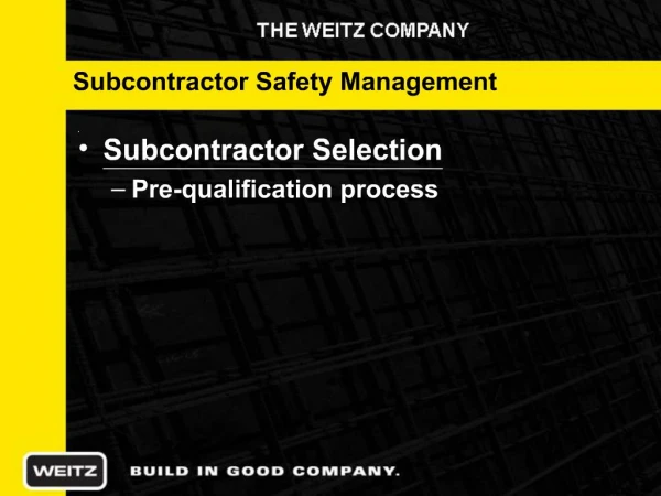 Subcontractor Safety Management