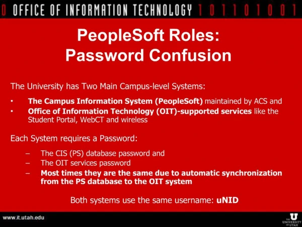 PeopleSoft Roles: Password Confusion