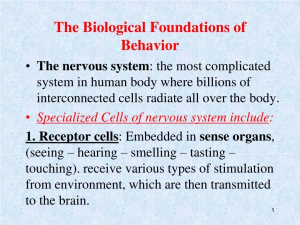 the biological foundations of behavior