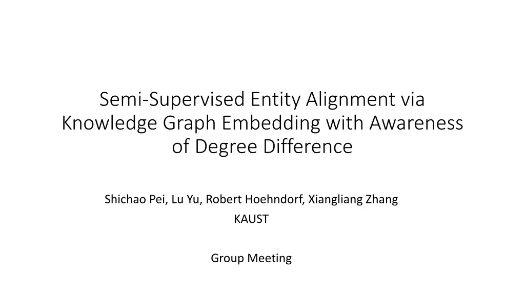 semi supervised entity alignment via knowledge graph embedding with awareness of degree difference