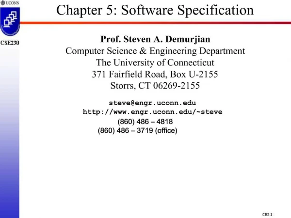 Chapter 5: Software Specification