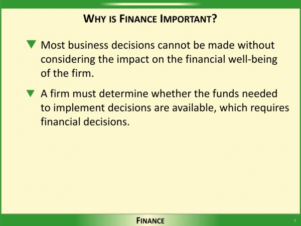 Why is Finance Important?