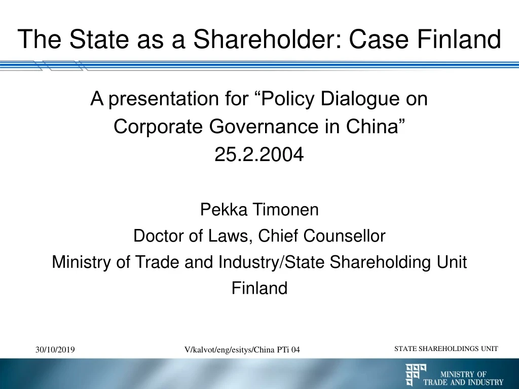 the state as a shareholder case finland