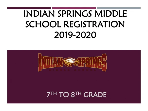 Indian springs Middle School Registration 2019-2020