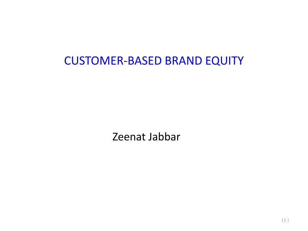 customer based brand equity