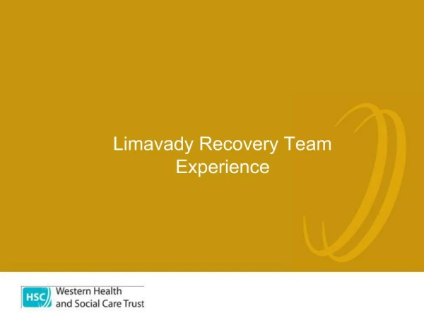 Limavady Recovery Team Experience