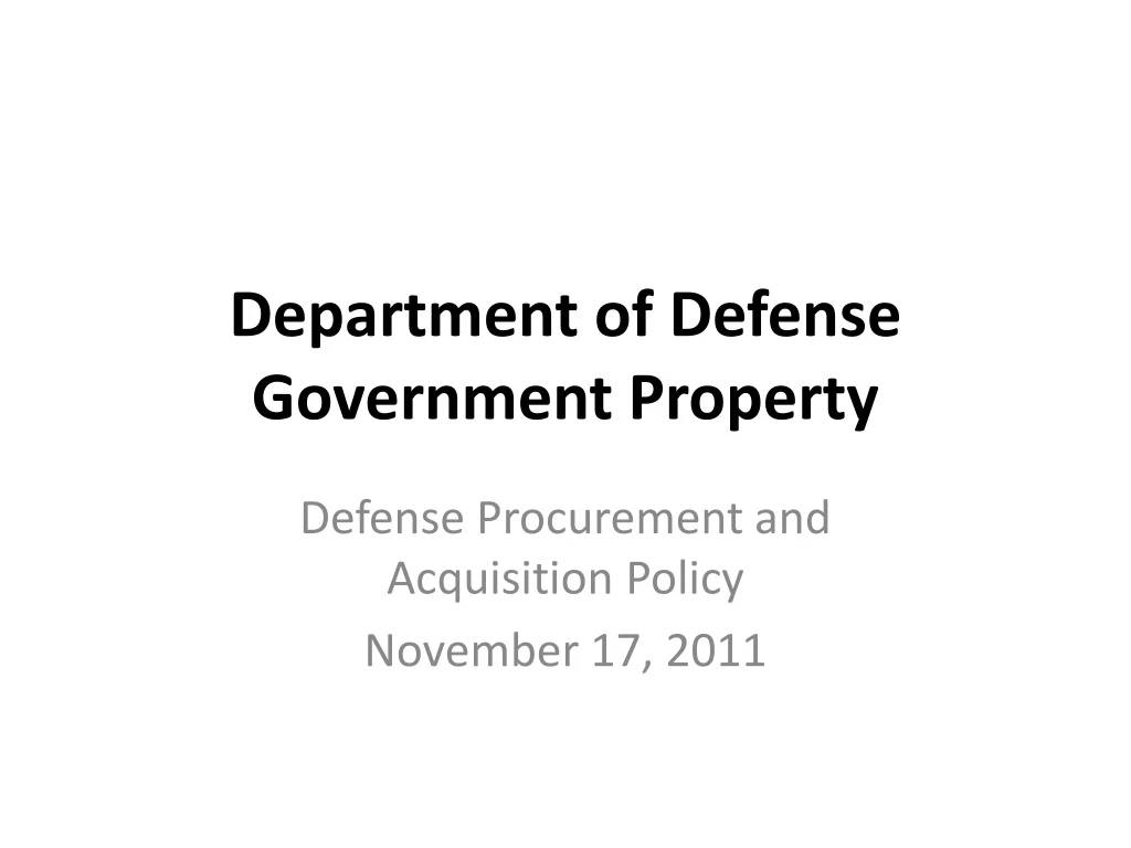 department of defense government property