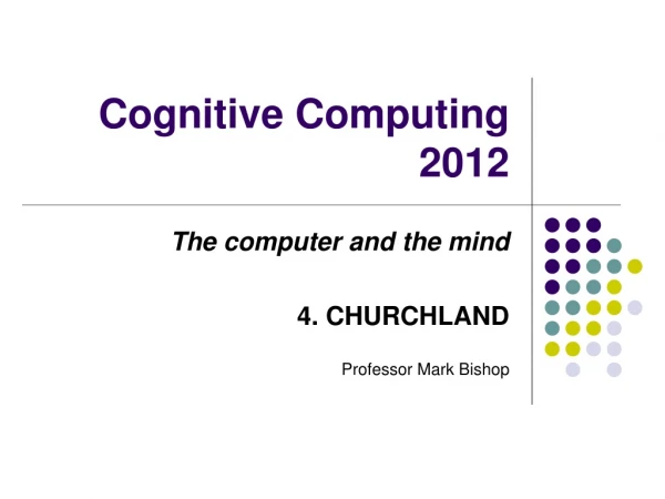 Cognitive Computing 2012