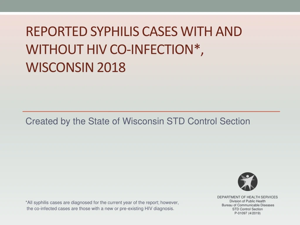 reported syphilis cases with and without hiv co infection wisconsin 2018