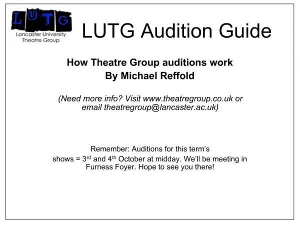 LUTG Audition Guide