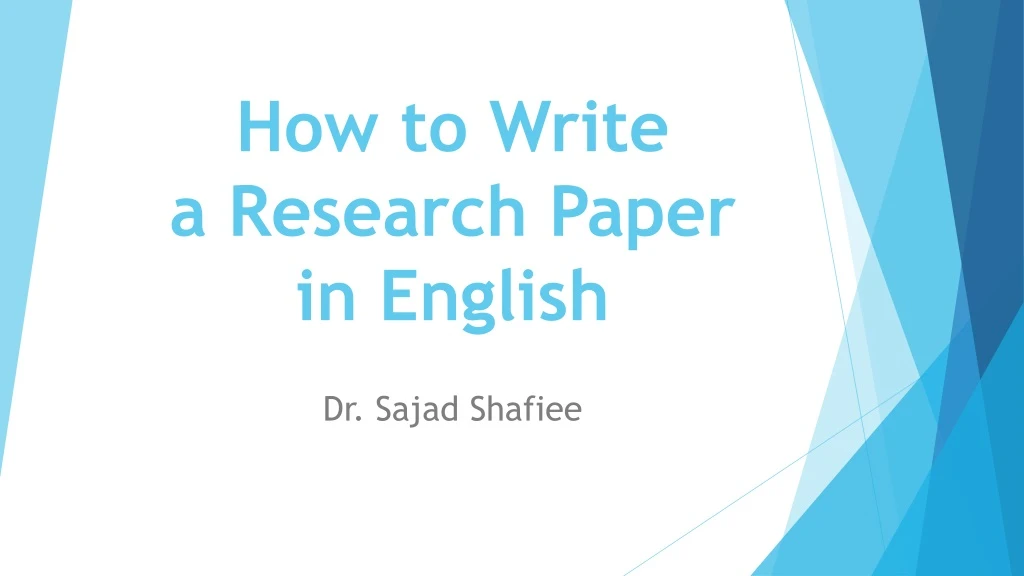 how to write a research paper in english