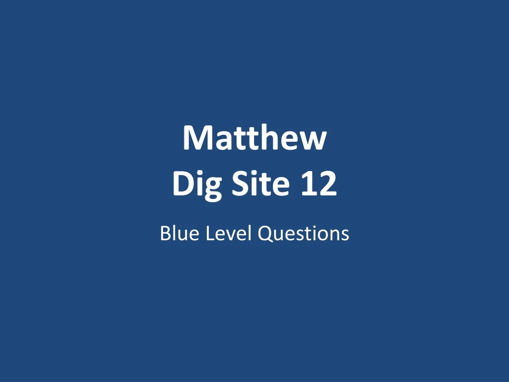 matthew dig site 12