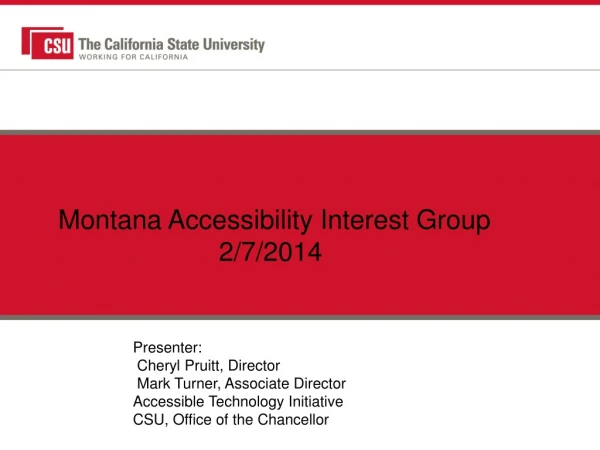 Montana Accessibility Interest Group 2/7/2014