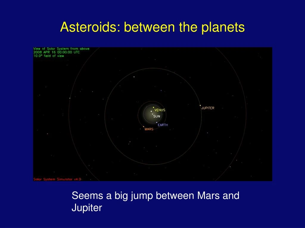 asteroids between the planets