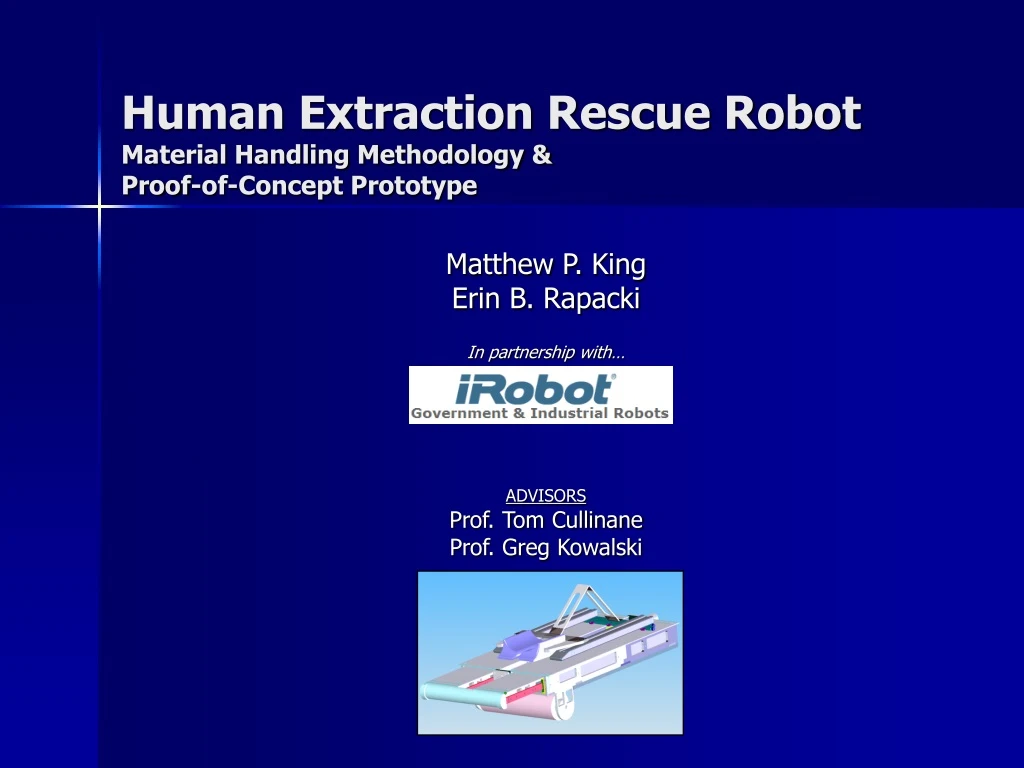 human extraction rescue robot material handling methodology proof of concept prototype