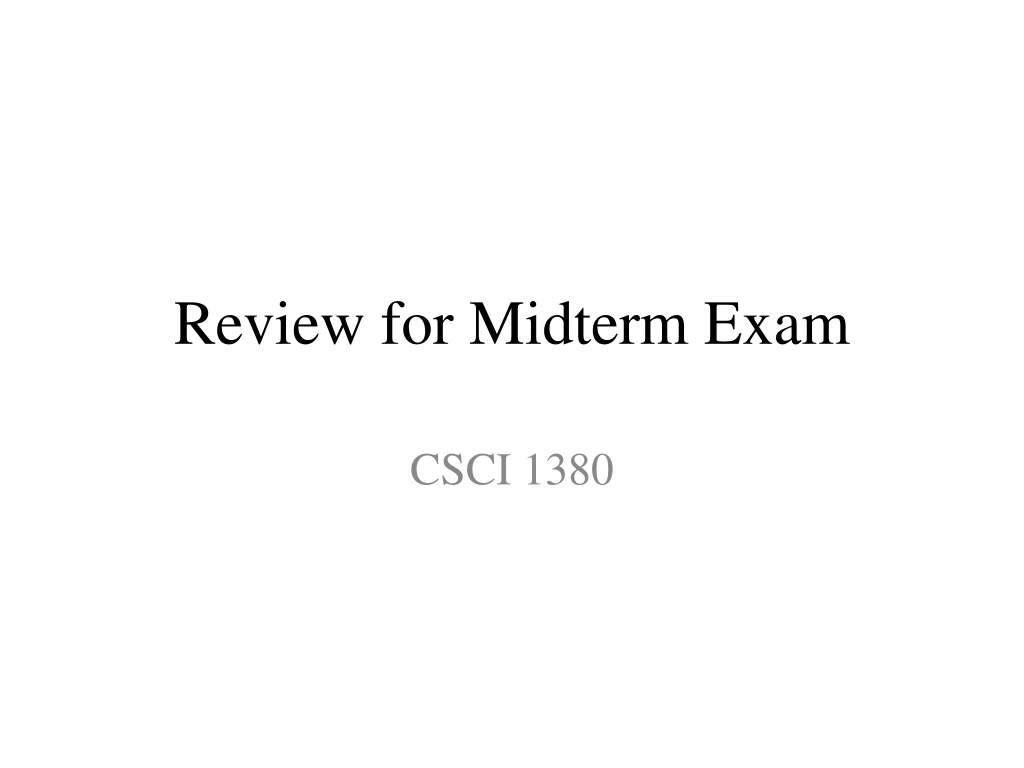 review for midterm exam