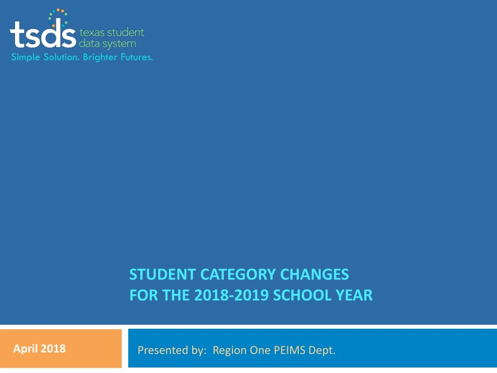 student category changes for the 2018 2019 school year