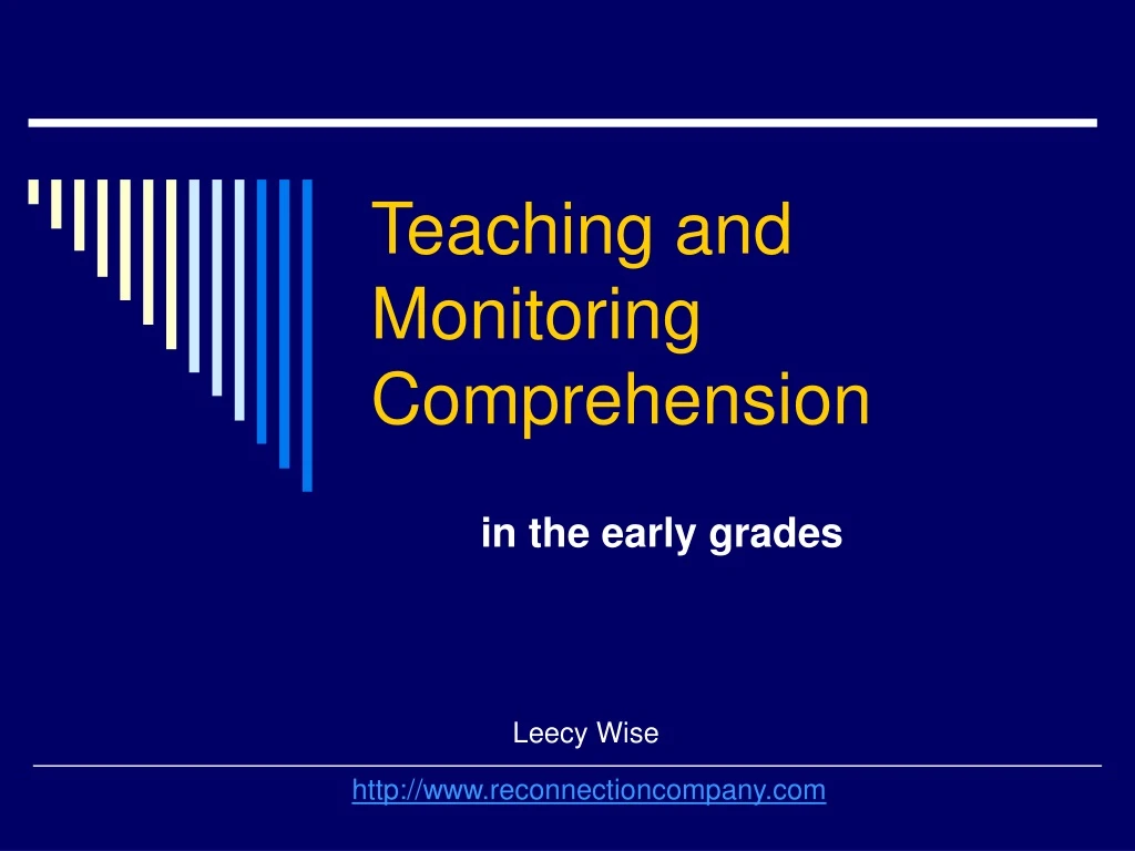 teaching and monitoring comprehension