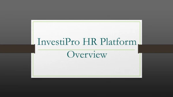 InvestiPro HR Platform Overview