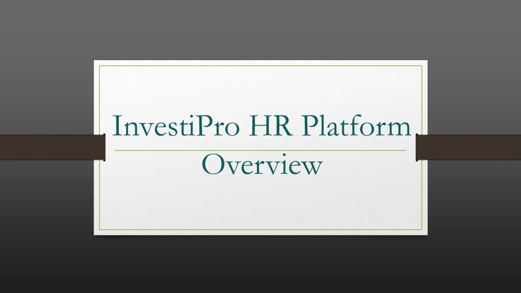 investipro hr platform overview