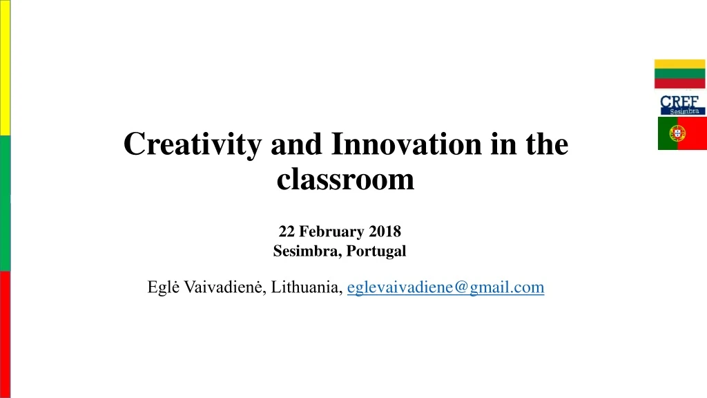 creativity and innovation in the classroom