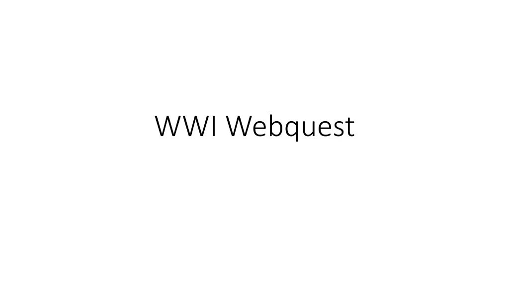 wwi webquest