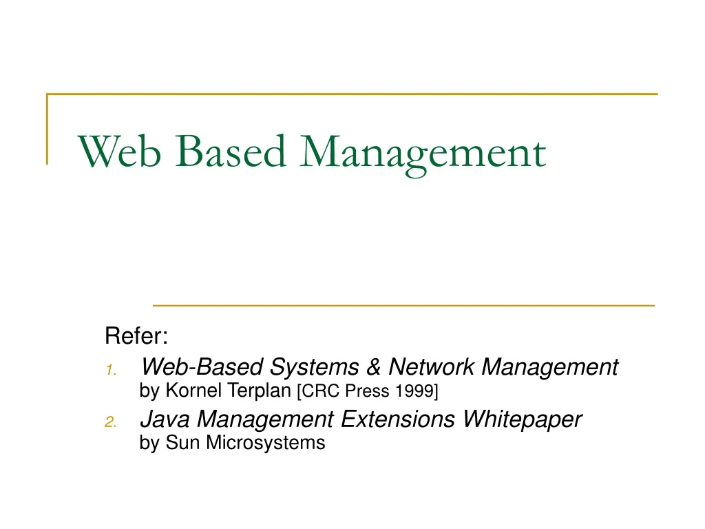 web based management