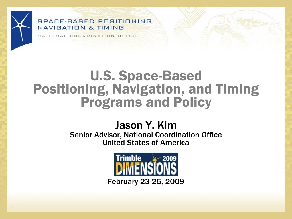 u s space based positioning navigation and timing programs and policy