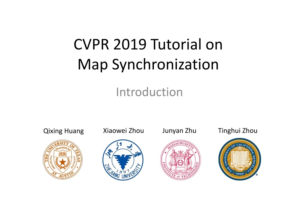 cvpr 2019 tutorial on map synchronization