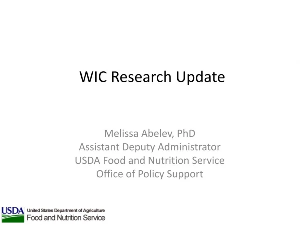 WIC Research Update