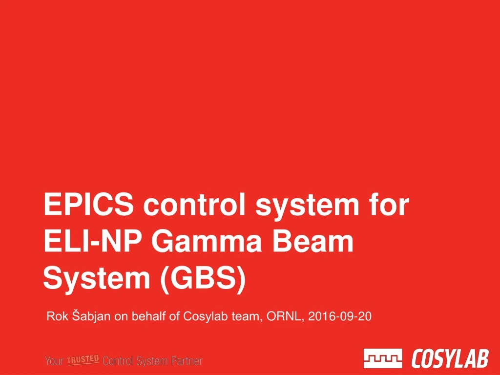epics control system for eli np gamma beam system gbs