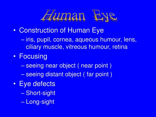 Construction of Human Eye