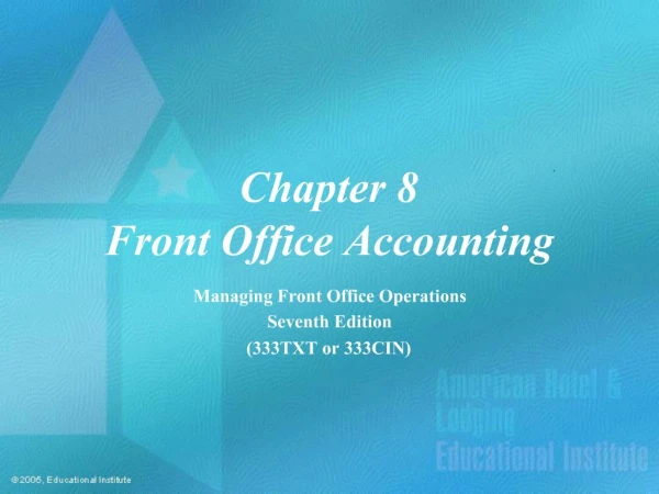 Chapter 8 Front Office Accounting