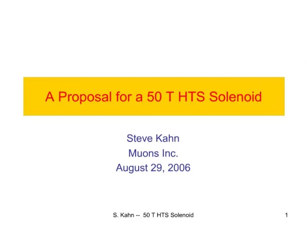 A Proposal for a 50 T HTS Solenoid