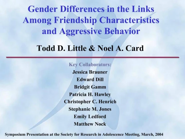 Gender Differences in the Links Among Friendship Characteristics and Aggressive Behavior