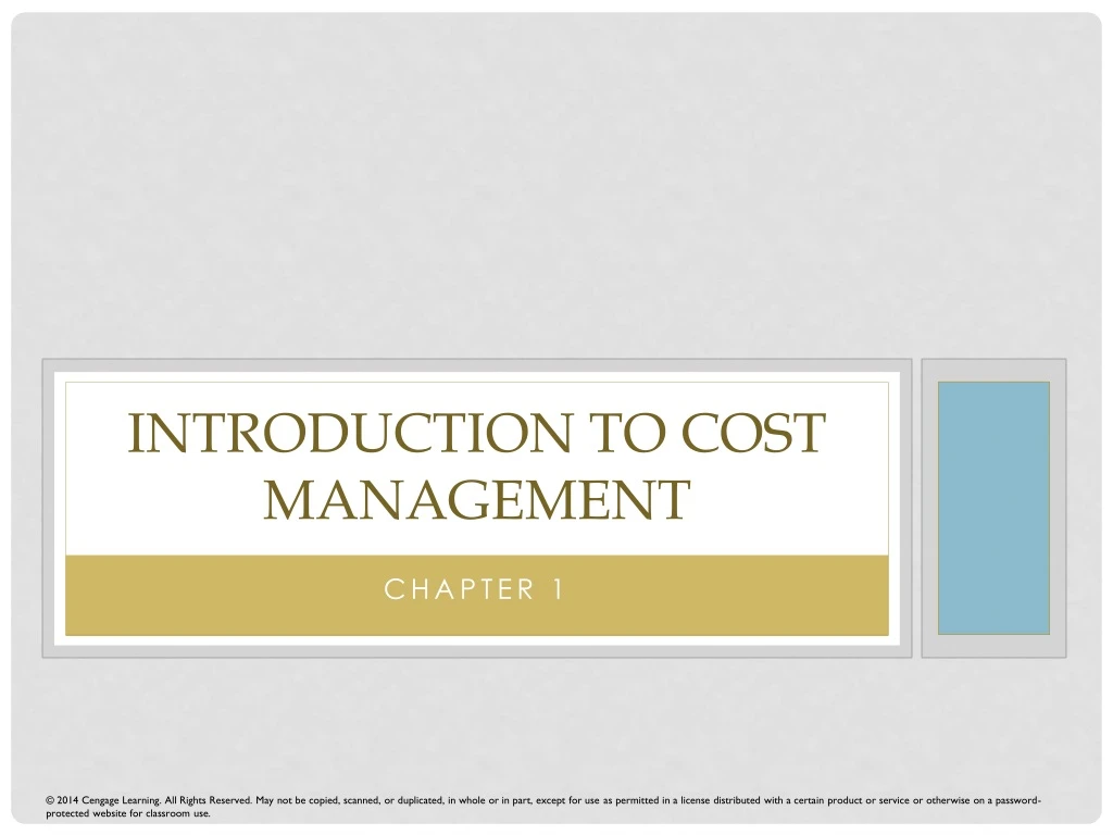 introduction to cost management