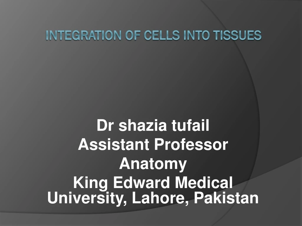 dr shazia tufail assistant professor anatomy king edward medical university lahore pakistan