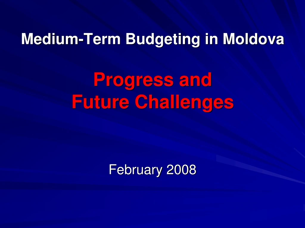 medium term budgeting in moldova progress and future challenges