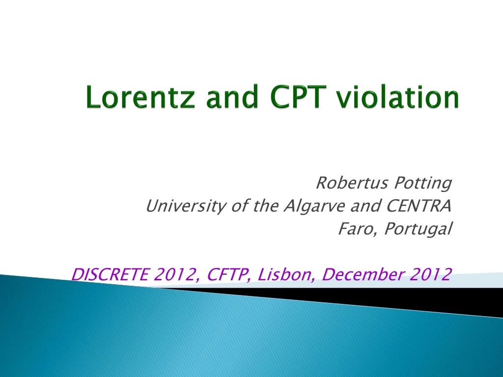 lorentz and cpt violation
