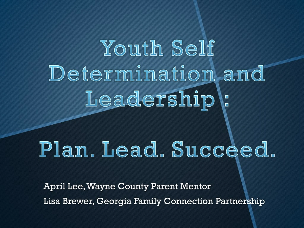youth self determination and leadership plan lead succeed