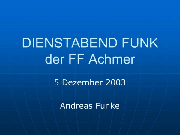 DIENSTABEND FUNK der FF Achmer