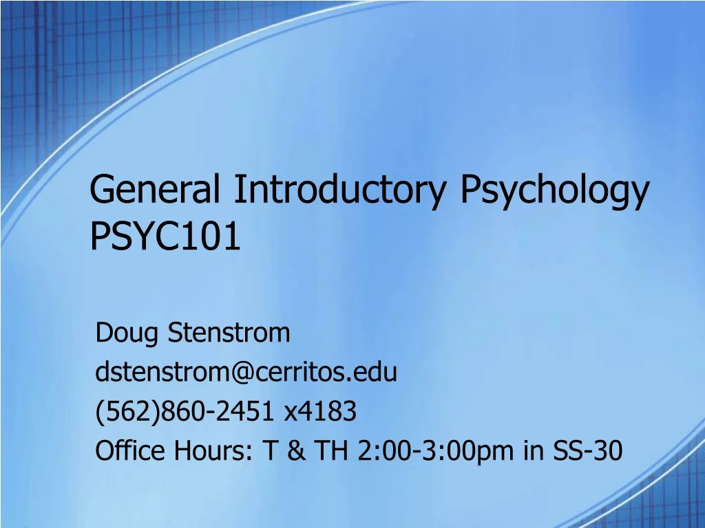 general introductory psychology psyc101