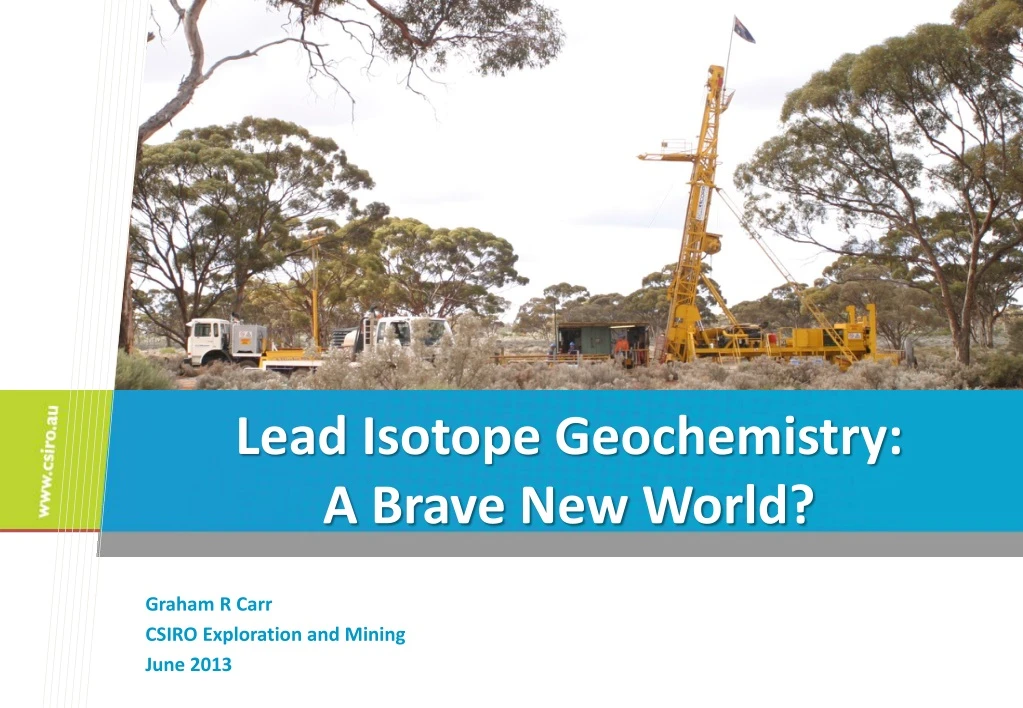 lead isotope geochemistry a brave new world