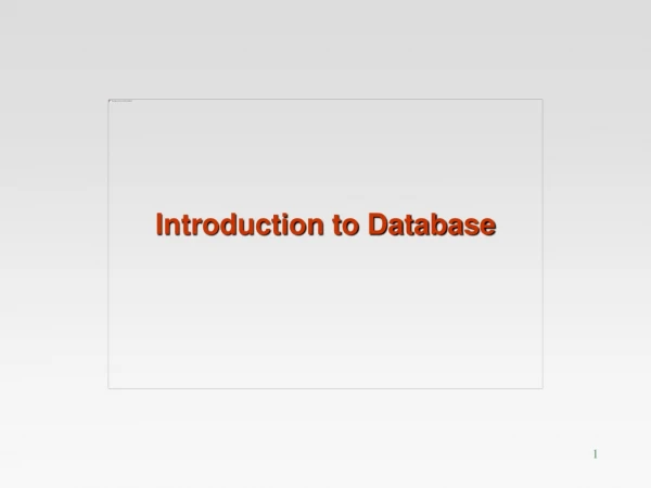 Introduction to Database