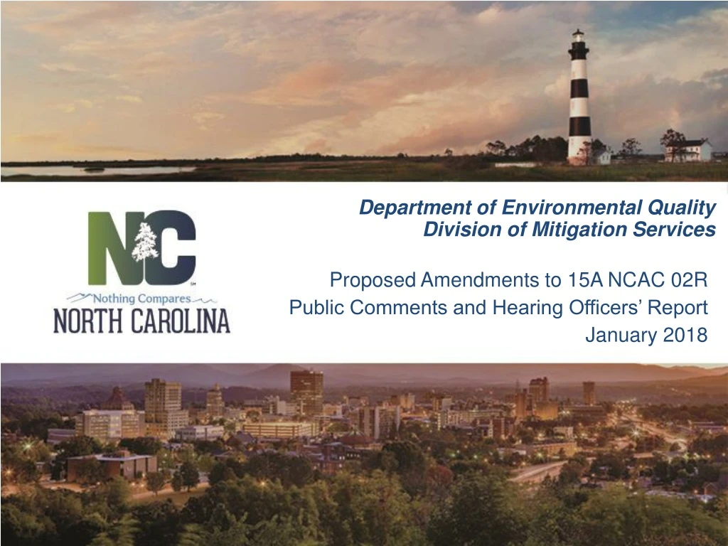 proposed amendments to 15a ncac 02r public comments and hearing officers report january 2018